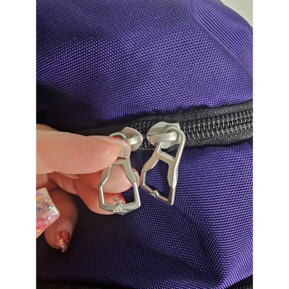 Adidas Lrg Backpack Purple School Hiking Utility TravelBottlePockets Embroidered - Picture 4 of 9